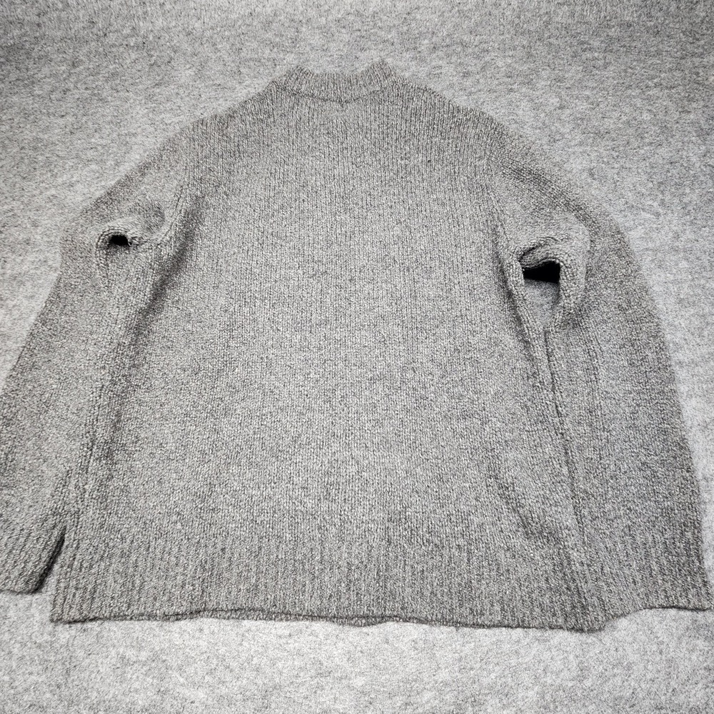 LL Bean Mens Lambswool Ragg Wool Henley Pullover Sweater Gray Large - Picture 5 of 8